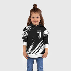 Толстовка-худи детская Juventus штрихи красок, цвет: 3D-белый — фото 2