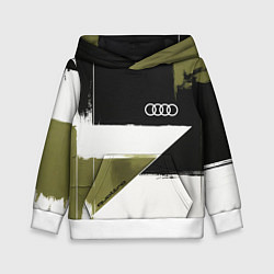 Толстовка-худи детская Ауди логотип, цвет: 3D-белый