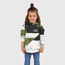 Толстовка-худи детская Ауди логотип, цвет: 3D-белый — фото 2