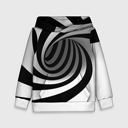 Толстовка-худи детская Иллюзия закручивание, цвет: 3D-белый