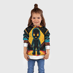 Толстовка-худи детская Недовольный инопланетянин, цвет: 3D-белый — фото 2