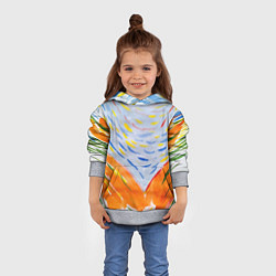 Толстовка-худи детская Rainbow wings, цвет: 3D-меланж — фото 2