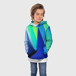 Толстовка-худи детская Color blue green, цвет: 3D-белый — фото 2