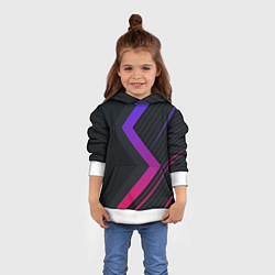 Толстовка-худи детская Color black line, цвет: 3D-белый — фото 2