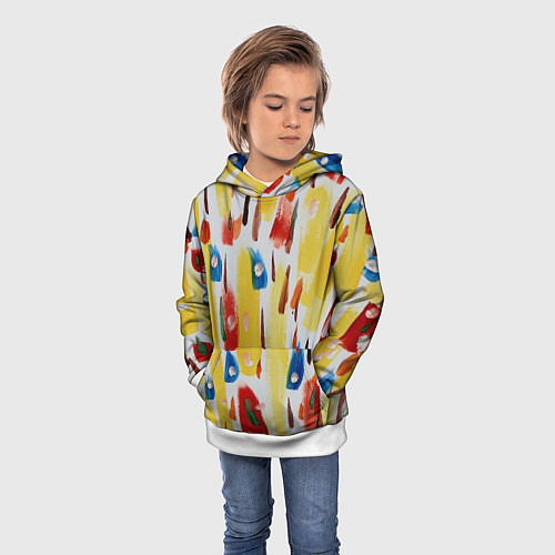 Детская толстовка Rainbow splashes / 3D-Белый – фото 3