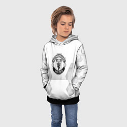 Толстовка-худи детская Manchester United white poly, цвет: 3D-черный — фото 2