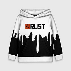 Толстовка-худи детская Rust краски, цвет: 3D-белый