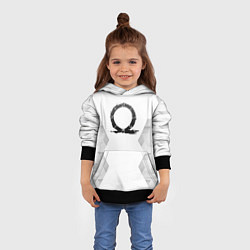 Толстовка-худи детская God of War white poly, цвет: 3D-черный — фото 2