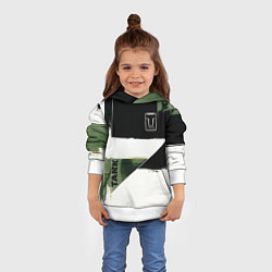 Толстовка-худи детская Tank логотип машины, цвет: 3D-белый — фото 2