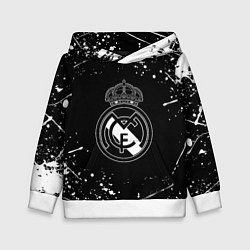 Толстовка-худи детская Real Madrid белые краски, цвет: 3D-белый
