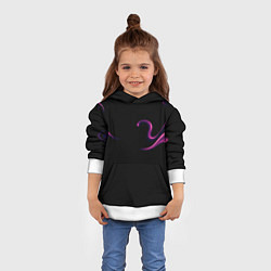 Толстовка-худи детская Color pink abstraction, цвет: 3D-белый — фото 2