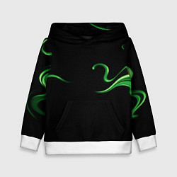 Толстовка-худи детская The color is light green abstraction, цвет: 3D-белый