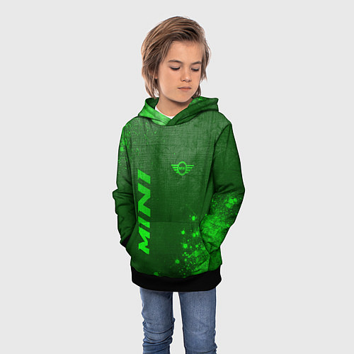 Детская толстовка Mini - green gradient вертикально / 3D-Черный – фото 3