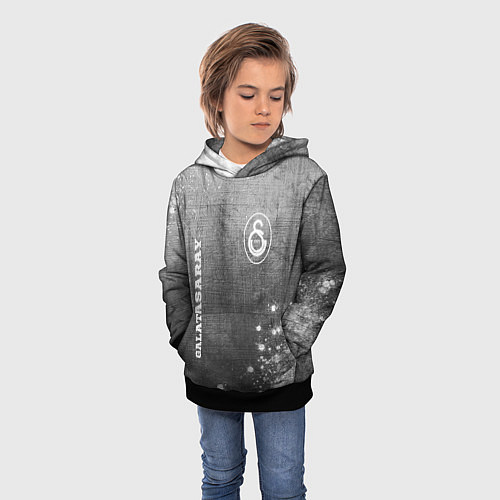 Детская толстовка Galatasaray - grey gradient вертикально / 3D-Черный – фото 3