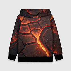 Толстовка-худи детская Огонь и лава, цвет: 3D-черный