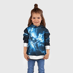 Толстовка-худи детская Бело-синяя туманность, цвет: 3D-белый — фото 2