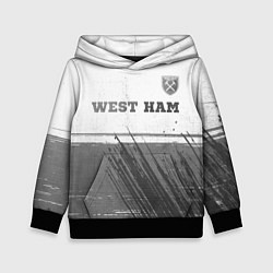 Толстовка-худи детская West Ham - white gradient посередине, цвет: 3D-черный