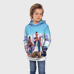 Толстовка-худи детская GTA 6 главные герои, цвет: 3D-белый — фото 2