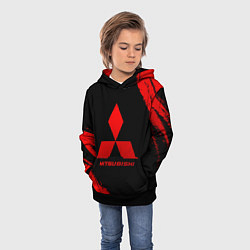 Толстовка-худи детская Mitsubishi - red gradient, цвет: 3D-черный — фото 2