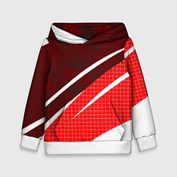 Детская толстовка Красно-белый абстрактный с полосами