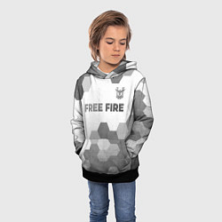 Толстовка-худи детская Free Fire - white gradient посередине, цвет: 3D-черный — фото 2