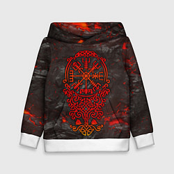 Толстовка-худи детская Компас воина в кельтском орнаменте, цвет: 3D-белый