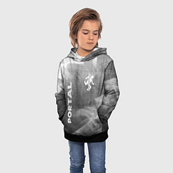 Толстовка-худи детская Portal - grey gradient вертикально, цвет: 3D-черный — фото 2