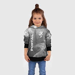 Толстовка-худи детская Portal - grey gradient вертикально, цвет: 3D-черный — фото 2