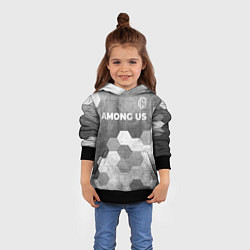 Толстовка-худи детская Among Us - grey gradient посередине, цвет: 3D-черный — фото 2