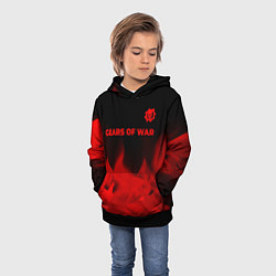 Толстовка-худи детская Gears of War - red gradient посередине, цвет: 3D-черный — фото 2