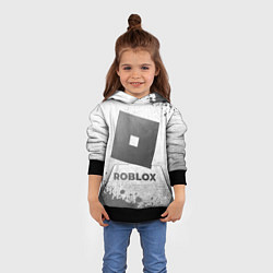 Толстовка-худи детская Roblox - white gradient, цвет: 3D-черный — фото 2