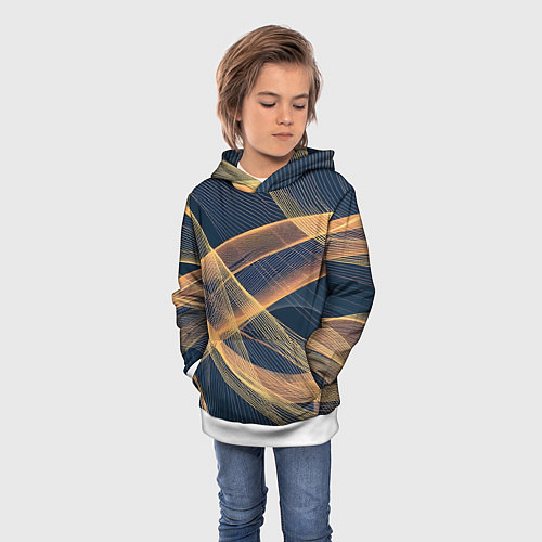 Детская толстовка Световые волны / 3D-Белый – фото 3