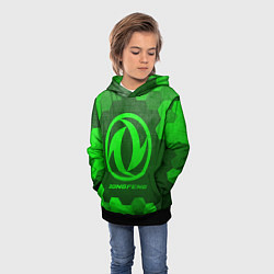 Толстовка-худи детская Dongfeng - green gradient, цвет: 3D-черный — фото 2