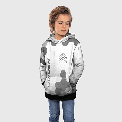 Детская толстовка Citroen - white gradient вертикально / 3D-Черный – фото 3