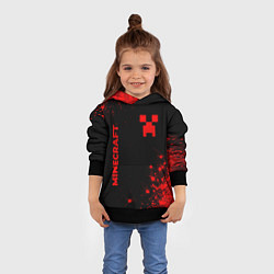 Толстовка-худи детская Minecraft - red gradient вертикально, цвет: 3D-черный — фото 2