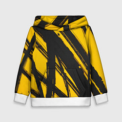 Толстовка-худи детская Абстракция на желтом, цвет: 3D-белый