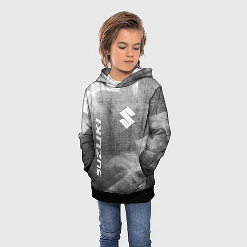Детская толстовка Suzuki - grey gradient вертикально / 3D-Черный – фото 3