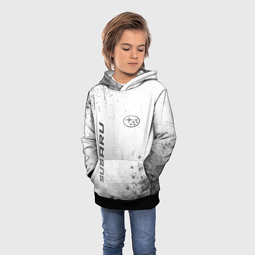 Детская толстовка Subaru - white gradient вертикально / 3D-Черный – фото 3