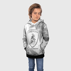 Толстовка-худи детская Lamborghini - white gradient, цвет: 3D-черный — фото 2
