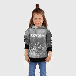 Толстовка-худи детская Skyrim - grey gradient посередине, цвет: 3D-черный — фото 2