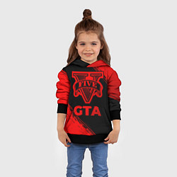 Толстовка-худи детская GTA - red gradient, цвет: 3D-черный — фото 2