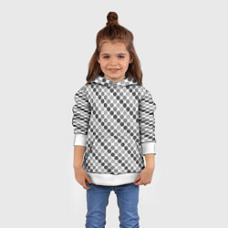 Толстовка-худи детская Черный и серый горох на белом фоне, цвет: 3D-белый — фото 2