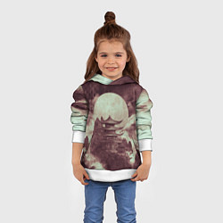 Толстовка-худи детская Японская башня в горах, цвет: 3D-белый — фото 2