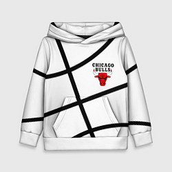 Толстовка-худи детская Чикаго Буллз на белом фоне, цвет: 3D-белый