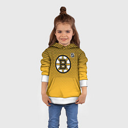 Толстовка-худи детская Бостон Брюинз - паттерн треугольников, цвет: 3D-белый — фото 2