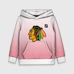 Толстовка-худи детская Чикаго Блэкхокс - красные треугольники с градиенто, цвет: 3D-белый