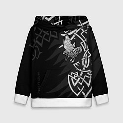 Толстовка-худи детская Верные спутники Одина, цвет: 3D-белый