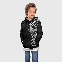 Толстовка-худи детская Верные спутники Одина, цвет: 3D-белый — фото 2