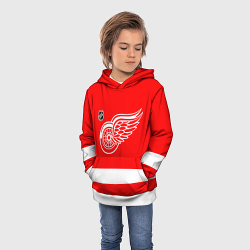 Детская толстовка Detroit Red Wings hockey / 3D-Белый – фото 3