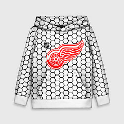 Толстовка-худи детская Детройт Ред Уингз - белые соты, цвет: 3D-белый